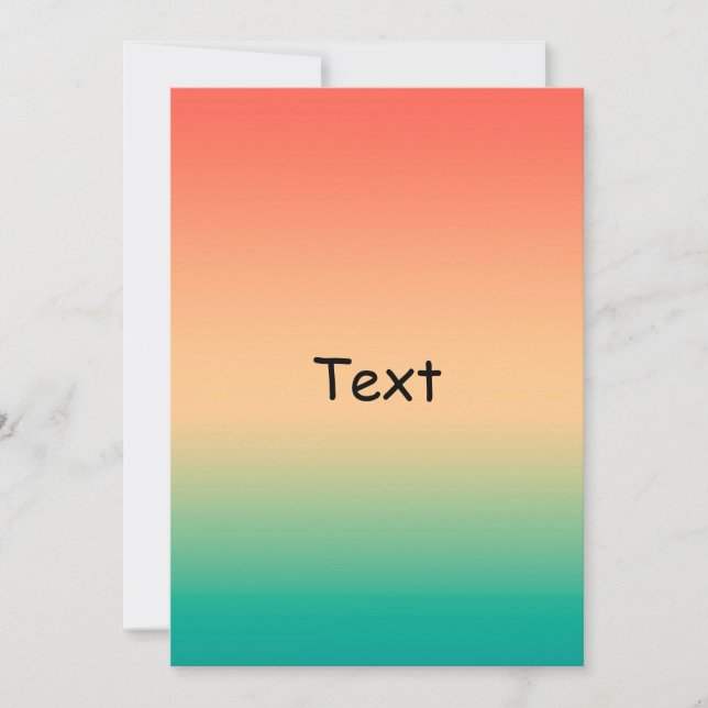 Convite Gradient ombre coral blush beige verde mole blurar (Frente)