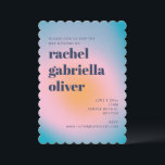 Convite Gradiente Azul Groovy Foto Retroativa Bat Mitzvah<br><div class="desc">Convite para Imagem Retroativa do Gradiente Azul Groovy,  Mitzvah</div>