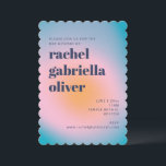 Convite Gradiente Azul Groovy Foto Retroativa Bat Mitzvah<br><div class="desc">Convite para Imagem Retroativa do Gradiente Azul Groovy,  Mitzvah</div>