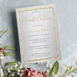 Convite Gradiente de ouro de luxo com brilho de prata Doce<br><div class="desc">Ouro de luxo e gradiente de relíquia prateada. 16 meses. Este glamour minimalista brilho de prata brilhante elegante doce dezesseis convites de aniversário é perfeito para qualquer garota de vidro elegante e sofisticada. Este design é perfeito para um evento de tendências e na moda. Design com a sua própria mensagem...</div>