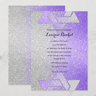 Convite Gradiente Espelhado Bar Mitzvah Roxo