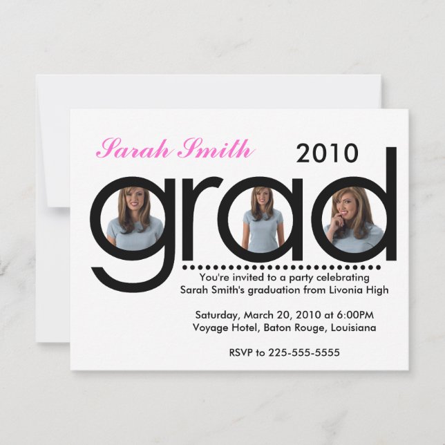 Convite Graduação (10 Principais Exibições) (Frente)