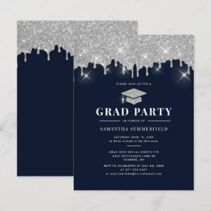 Convite Graduação 2022 Glitter Silver Sparkle Party - Form