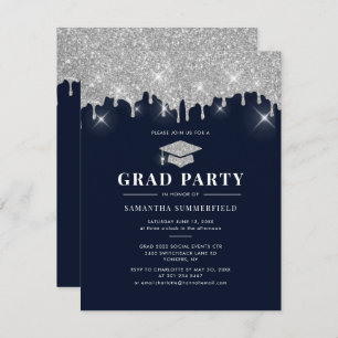 Convite Graduação 2022 Glitter Silver Sparkle Party - Form