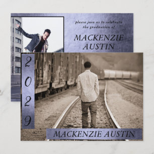 Convite Graduação 2 Foto   Púrpura sofisticada