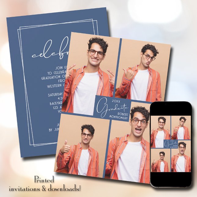 Convite Graduação 4 Festa de Colagem de Fotos (Criador carregado)