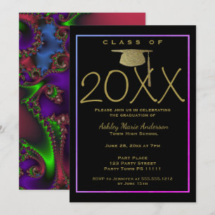 Convite Graduação a laser Neon Fractal