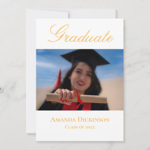 Convite Graduação Amarelo de Foto Elegante Fresca