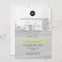 Graduação Amarelo Verde Personalizado com Foto Tra