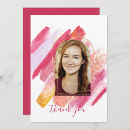 Convite Graduação Archada Rosa Moderna e Dourada Muito Obr