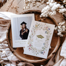 Graduação Botânica Elegante Vintage