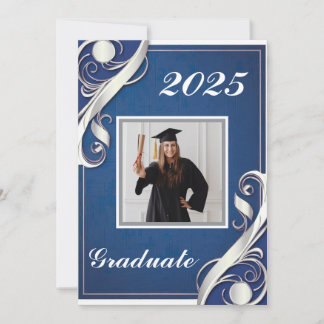 Convite Graduação branca azul 2025