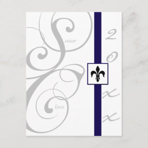 Convite Graduação branca e azul da fita de rolo