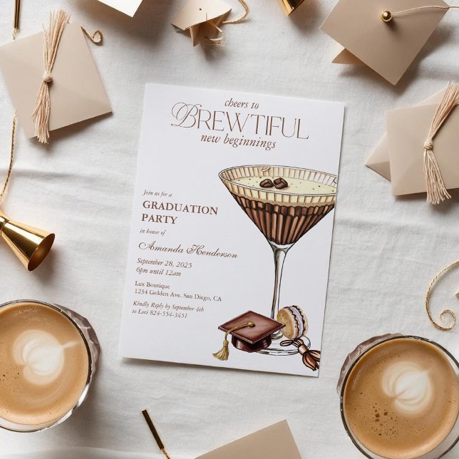 Convite Graduação Breve Espresso Martini (Espresso MArtini Graduation Invitation)