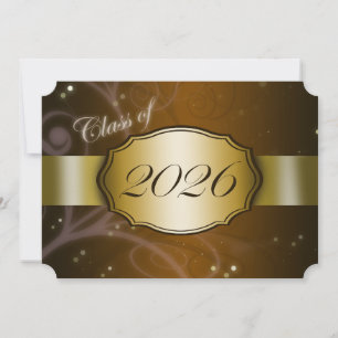 Convite Graduação Brown e Gold 2026