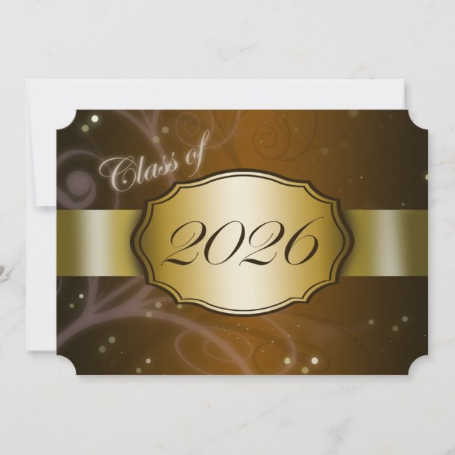 Convite Graduação Brown e Gold 2026 (Frente)