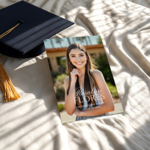 Convite Graduação Clássica de Caligrafia Branca