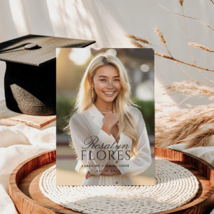 Convite Graduação Clássica de Caligrafia Preta