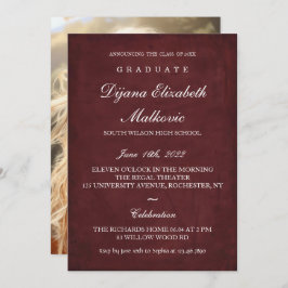 Convite Graduação Clássica I Burgundy
