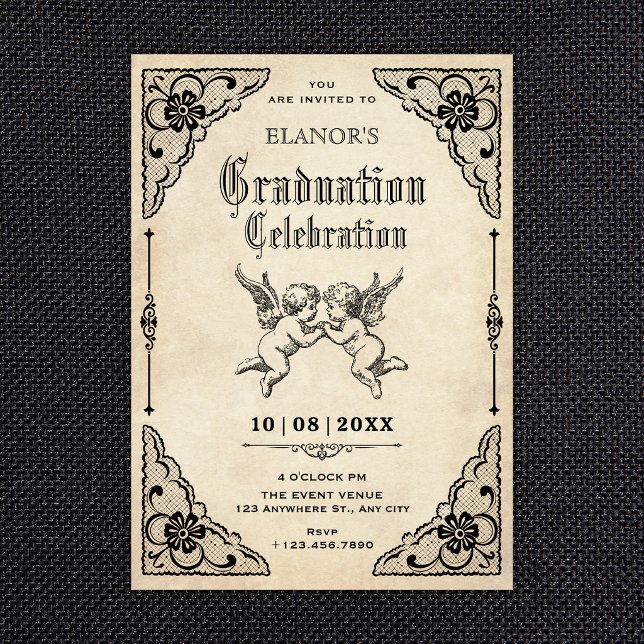 Convite Graduação clássica vintage (Criador carregado)