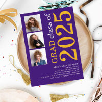 Graduação com 3 fotos em preto 2025 em roxo