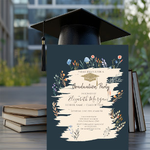 Convite Graduação com Prado de Flores Silvestres da Primav