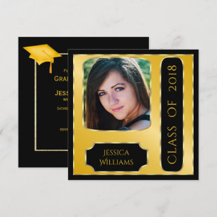 Convite Graduação com quadro de foto clássico frente e 