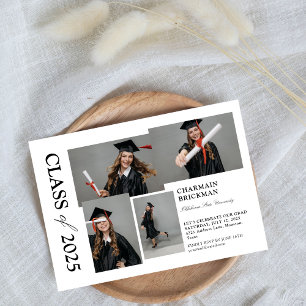 Convite Graduação da Colagem de Fotos do na moda Moderno
