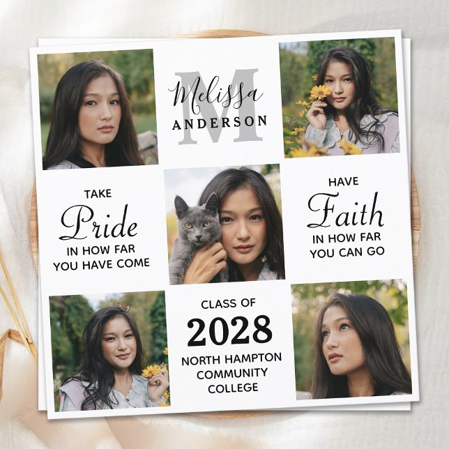 Convite Graduação da Colagem de Fotos Inspiracional 5 do f (Criador carregado)