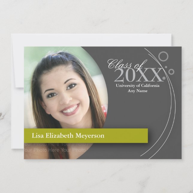 Convite Graduação da curva & dos pontos: Verde do costume (Frente)