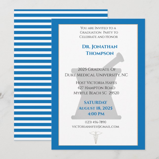Convite Graduação da Farmácia da Floresta de Morteiro Bran (Frente/Verso)