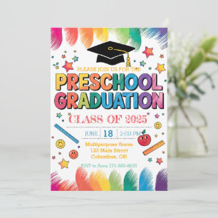 Convite Graduação da pré-escola desenhada à mão