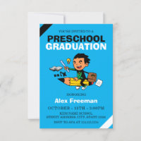 Graduação da pré-escola do céu azul engraçado