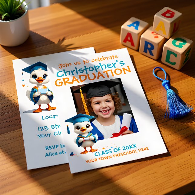 Convite Graduação da Pré-Escola Happy Goose (Criador carregado)