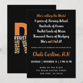 Convite Graduação da Tipografia de Enfermeira Leopardo Reg