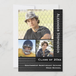 Convite Graduação de 3 Fotografias com Fibra de Carbono Pr