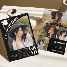 Graduação de 5 fotos em preto no arco moderno