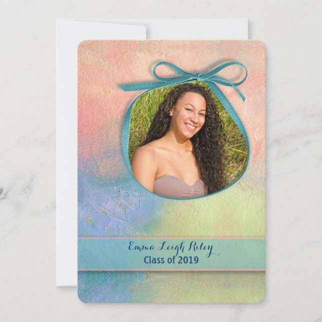 Convite Graduação de Aquarela Abstrata (Frente)