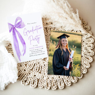 Convite Graduação de Arco Roxo Moderno Elegante Trendy