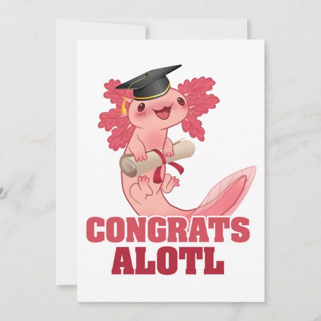 Convite GRADUAÇÃO DE AXLOTL FELICITA AXOLOTL Clássico (Frente)