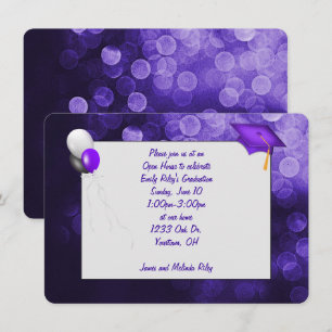 Convite graduação de bicos roxo e preto