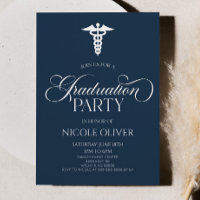 Graduação de Caduco Médico Elegante Azul-marinho