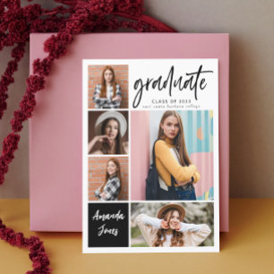Convite Graduação de Colagem de Fotos Moderna