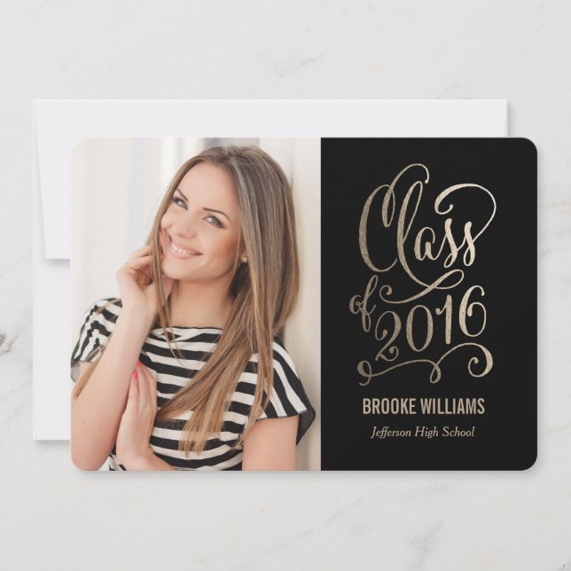 Convite Graduação de Cores Editáveis do Ano Estelar (Frente)