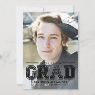 Convite Graduação de Cores Editáveis do Vintage Sportable