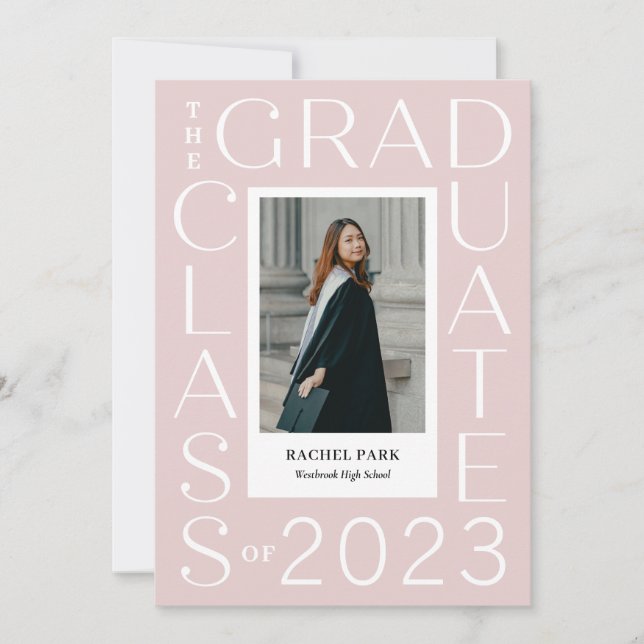 Convite Graduação de Cores Editáveis por Quadro Carta (Frente)