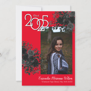 Convite Graduação de Cores Vermelhas Rosa a Preto