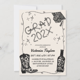 Convite Graduação de Cowgirl Ocidental