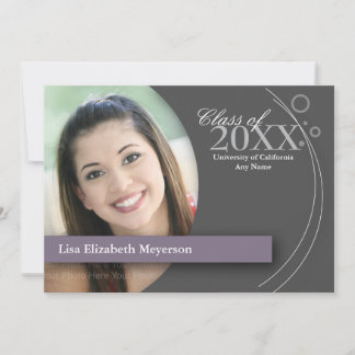 Convite Graduação de curva e pontos: Roxo Personalizado