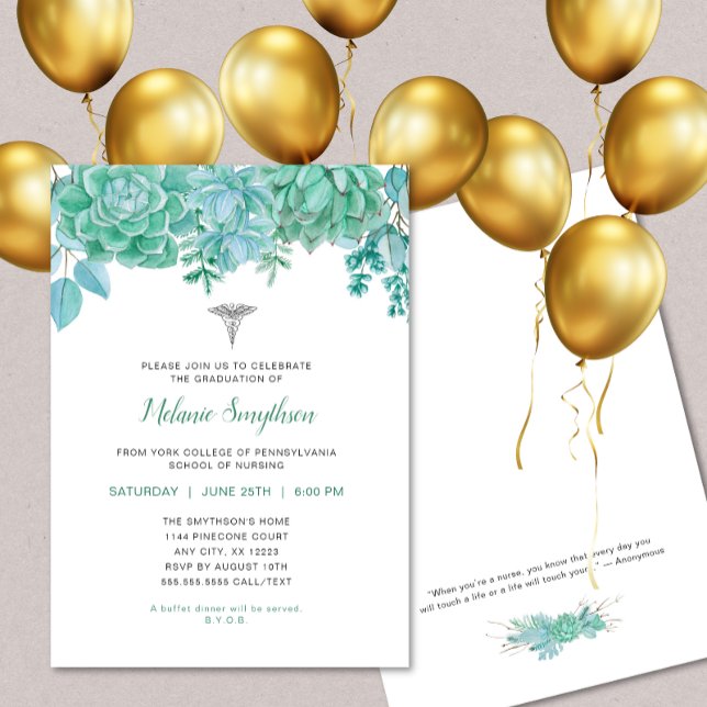 Convite Graduação de enfermeiros ou cerimônia de fiação RN (Criador carregado)